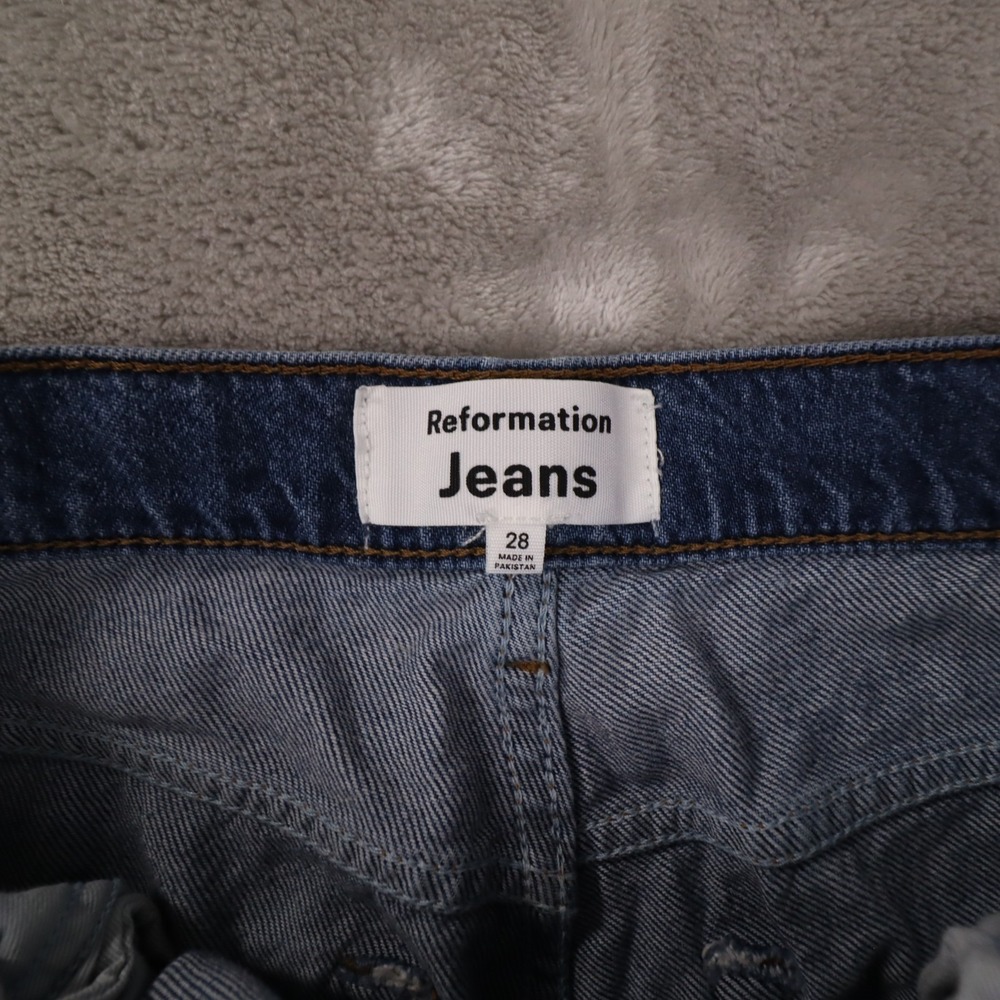 Reformation Palmer Lived-In Baggy Jeans Women's 28 Blue High Rise Medium Wash - Picture 3 of 11